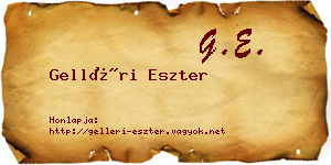 Gelléri Eszter névjegykártya